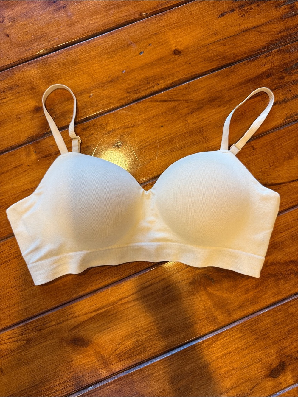 Seamless Padded Wireless Bra - Cream